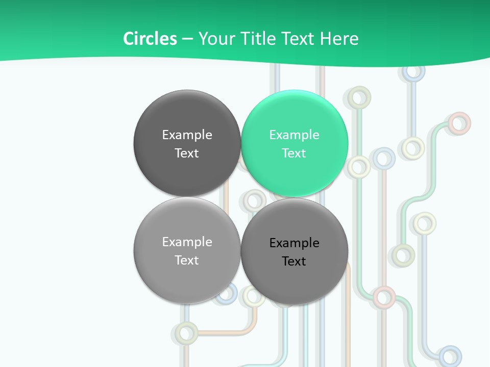 A Green And White Powerpoint Presentation With Colorful Lines PowerPoint Template