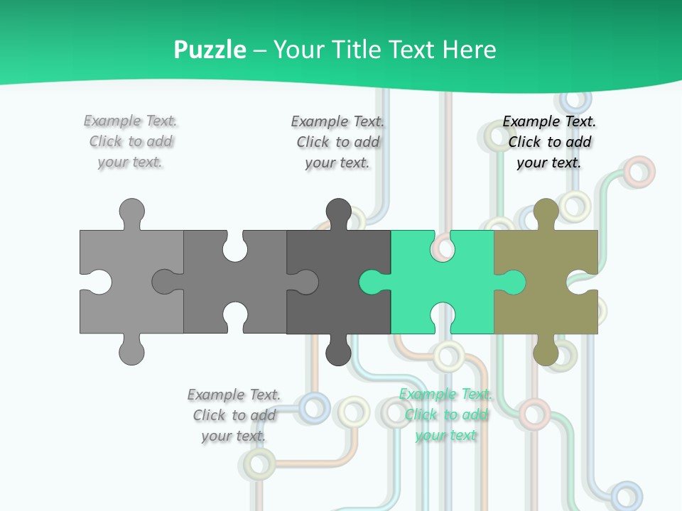 A Green And White Powerpoint Presentation With Colorful Lines PowerPoint Template