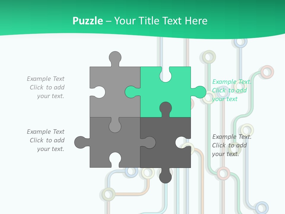A Green And White Powerpoint Presentation With Colorful Lines PowerPoint Template