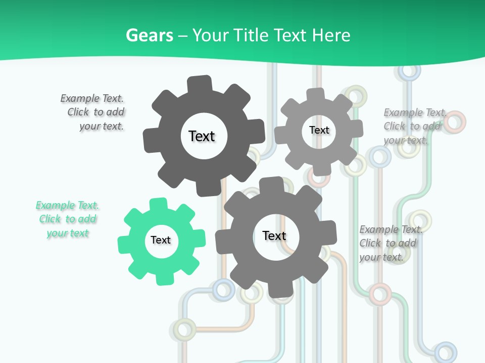 A Green And White Powerpoint Presentation With Colorful Lines PowerPoint Template