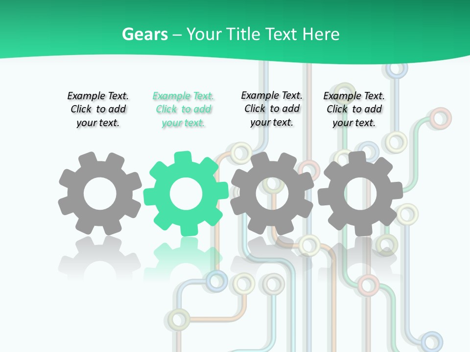 A Green And White Powerpoint Presentation With Colorful Lines PowerPoint Template