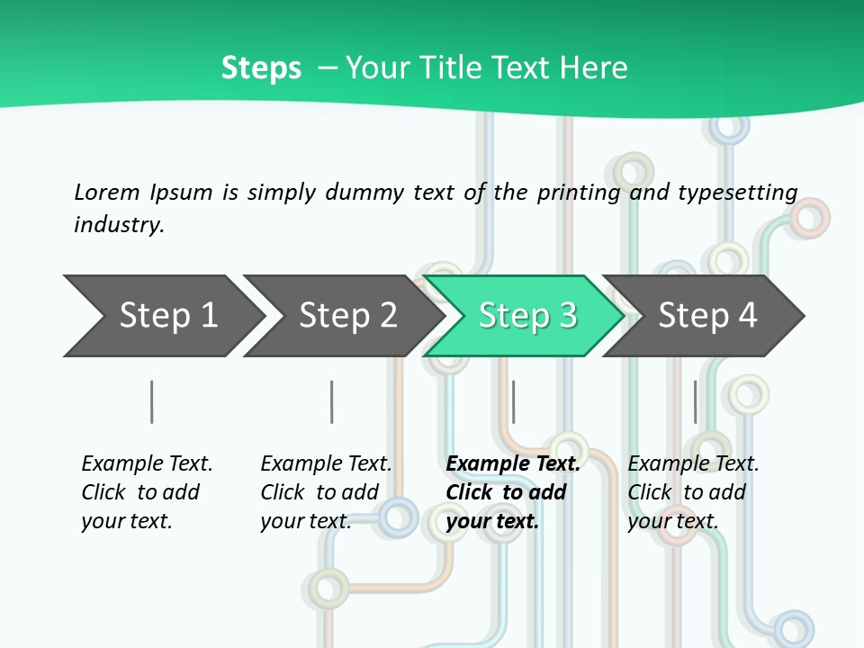 A Green And White Powerpoint Presentation With Colorful Lines PowerPoint Template