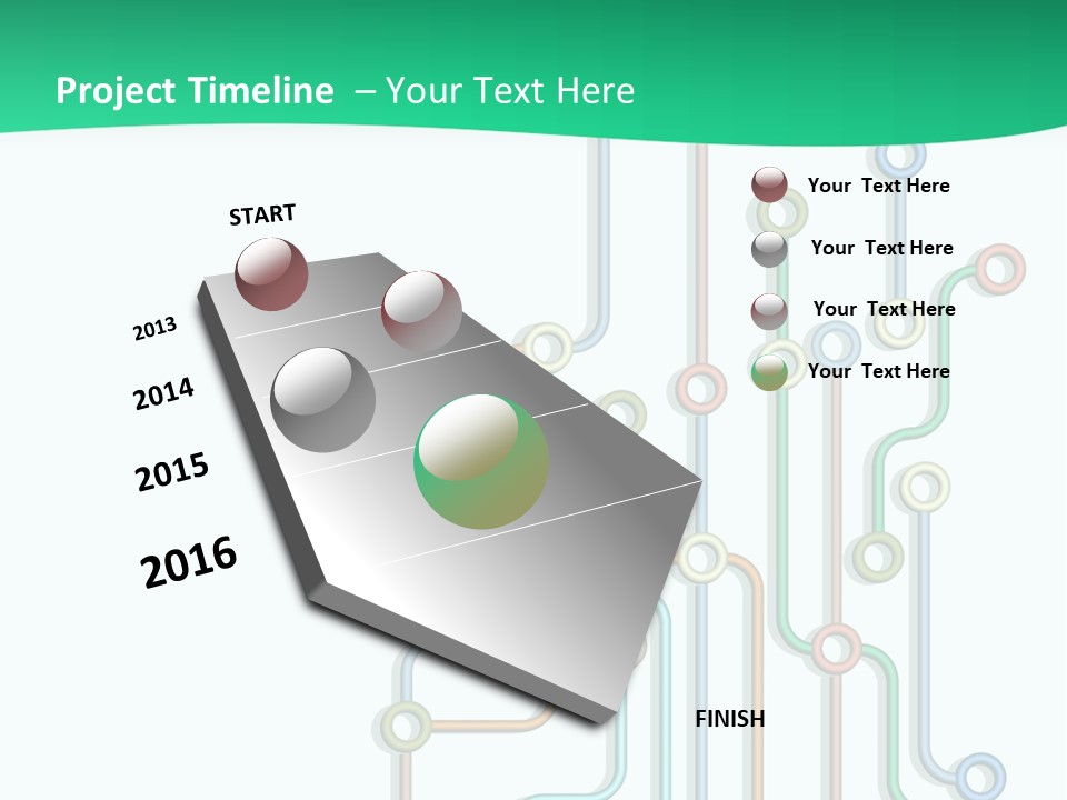 A Green And White Powerpoint Presentation With Colorful Lines PowerPoint Template