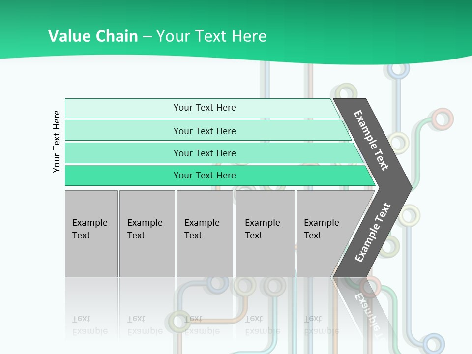 A Green And White Powerpoint Presentation With Colorful Lines PowerPoint Template
