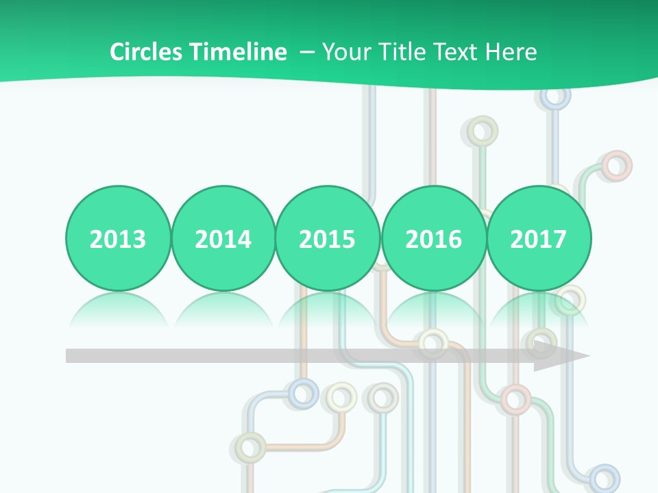 A Green And White Powerpoint Presentation With Colorful Lines PowerPoint Template
