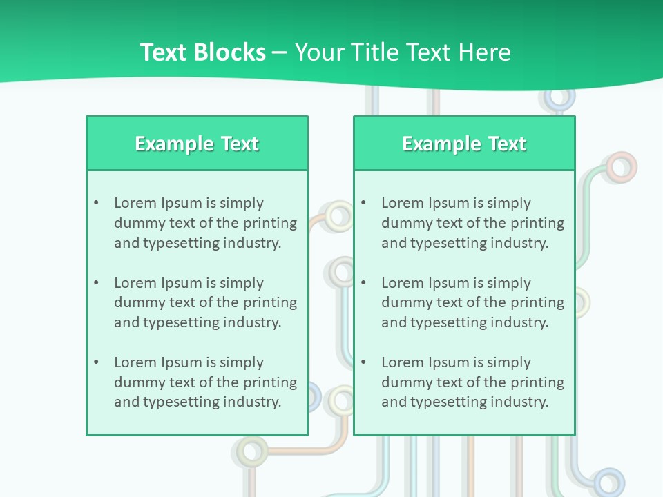 A Green And White Powerpoint Presentation With Colorful Lines PowerPoint Template