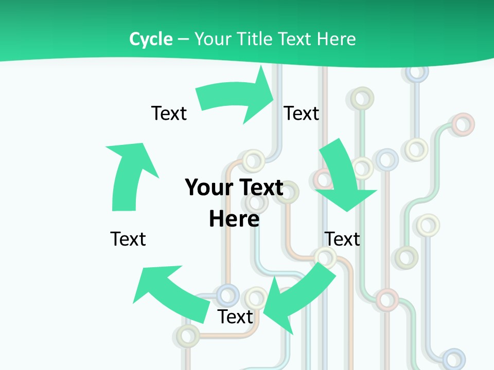 A Green And White Powerpoint Presentation With Colorful Lines PowerPoint Template
