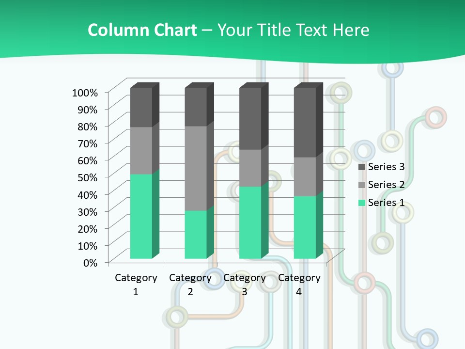 A Green And White Powerpoint Presentation With Colorful Lines PowerPoint Template