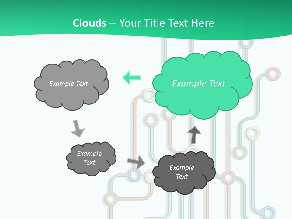 A Green And White Powerpoint Presentation With Colorful Lines PowerPoint Template