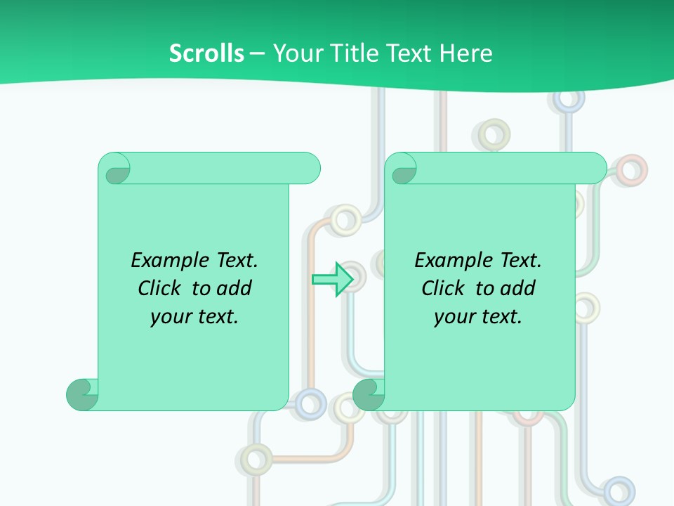 A Green And White Powerpoint Presentation With Colorful Lines PowerPoint Template