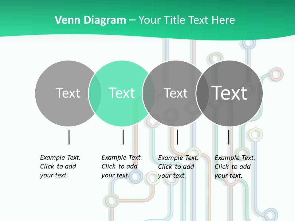 A Green And White Powerpoint Presentation With Colorful Lines PowerPoint Template