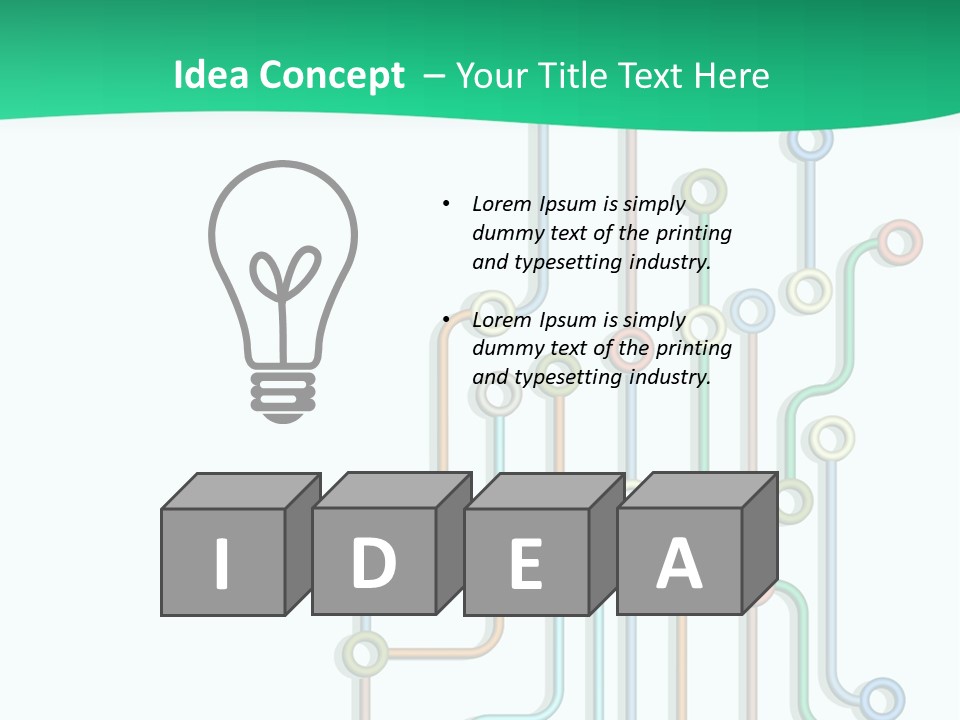 A Green And White Powerpoint Presentation With Colorful Lines PowerPoint Template