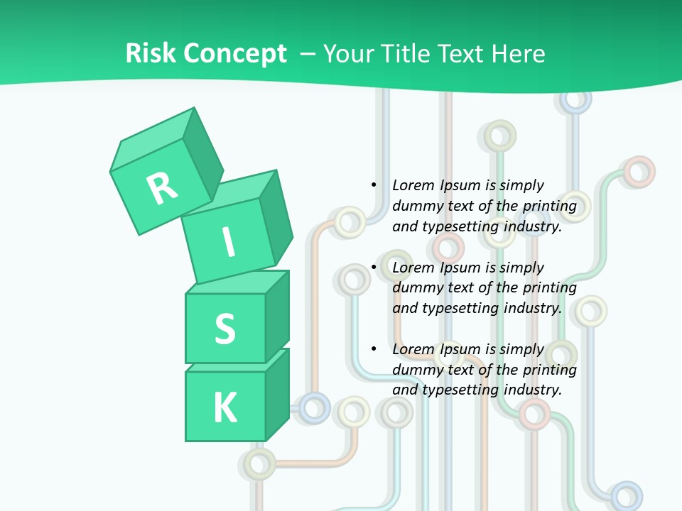 A Green And White Powerpoint Presentation With Colorful Lines PowerPoint Template