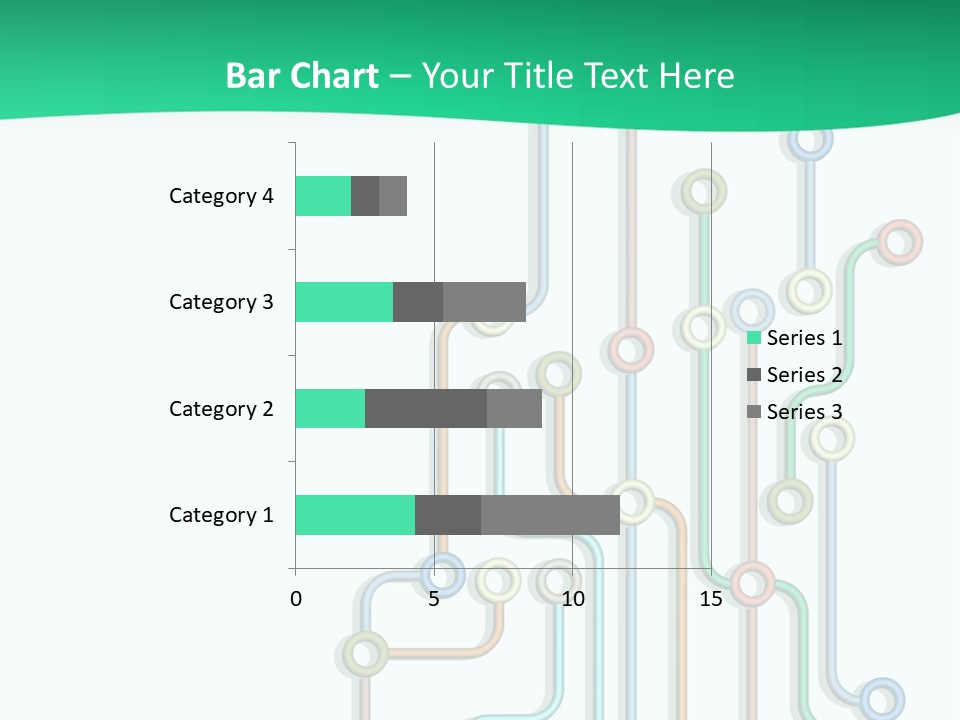 A Green And White Powerpoint Presentation With Colorful Lines PowerPoint Template