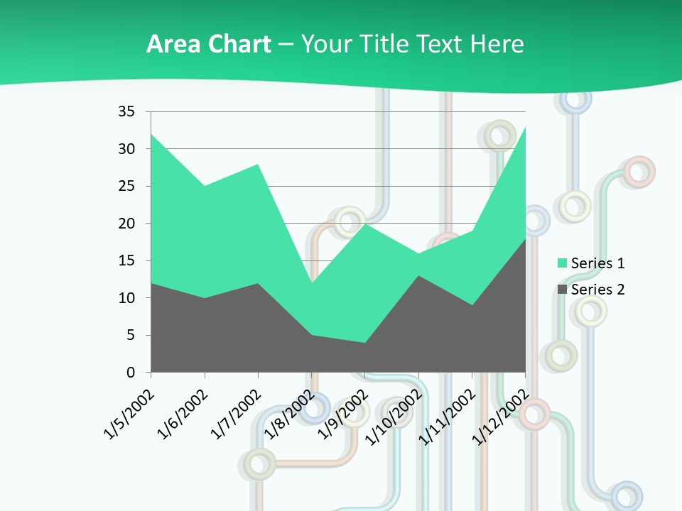 A Green And White Powerpoint Presentation With Colorful Lines PowerPoint Template