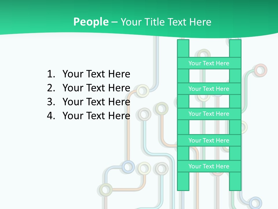 A Green And White Powerpoint Presentation With Colorful Lines PowerPoint Template