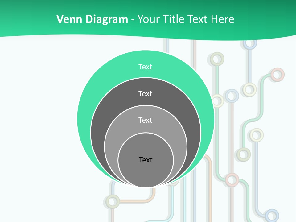 A Green And White Powerpoint Presentation With Colorful Lines PowerPoint Template