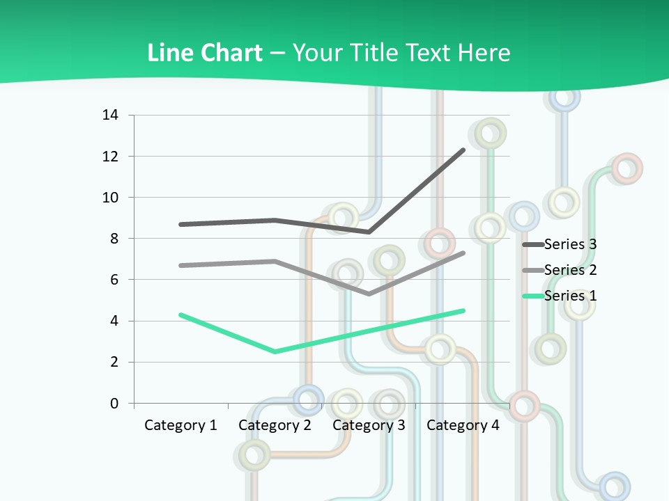 A Green And White Powerpoint Presentation With Colorful Lines PowerPoint Template