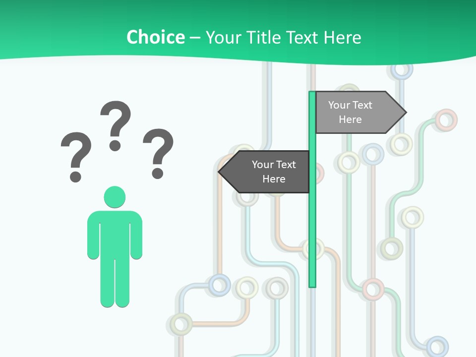 A Green And White Powerpoint Presentation With Colorful Lines PowerPoint Template