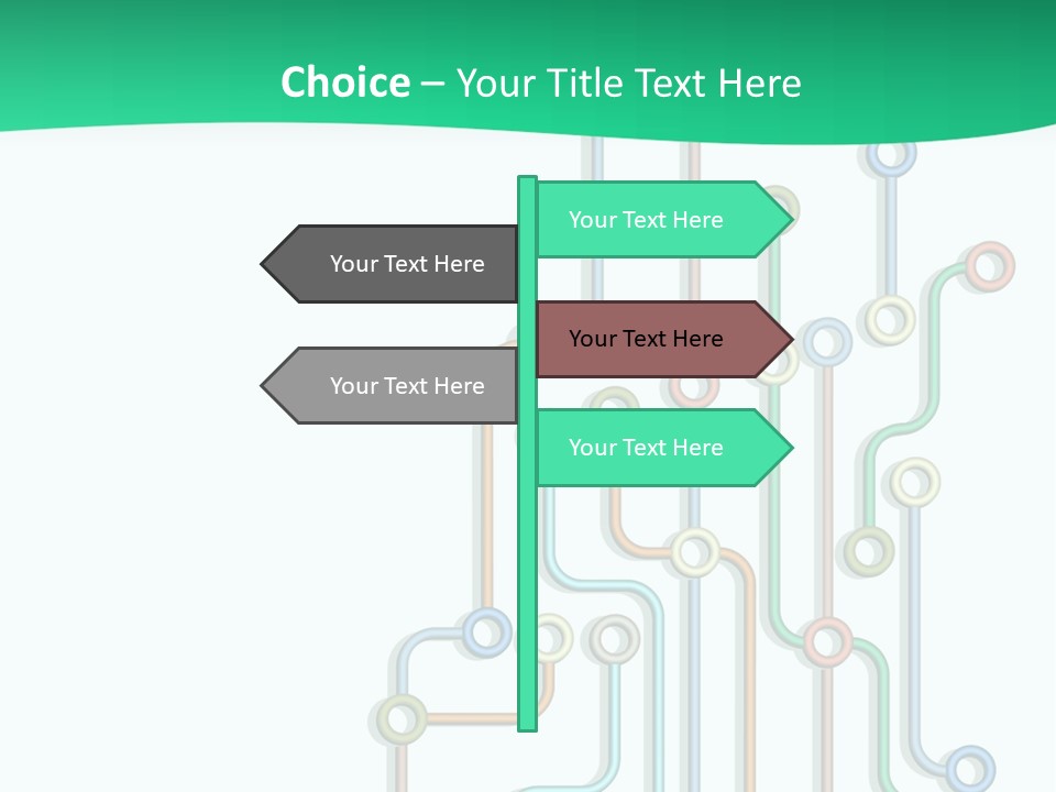 A Green And White Powerpoint Presentation With Colorful Lines PowerPoint Template