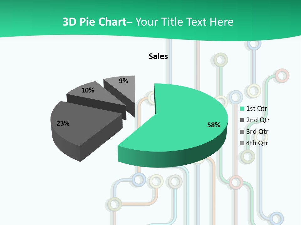 A Green And White Powerpoint Presentation With Colorful Lines PowerPoint Template