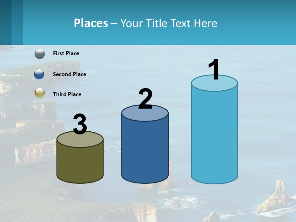 A Large Body Of Water Surrounded By Rocks PowerPoint Template