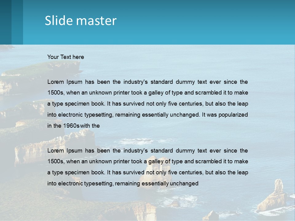 A Large Body Of Water Surrounded By Rocks PowerPoint Template