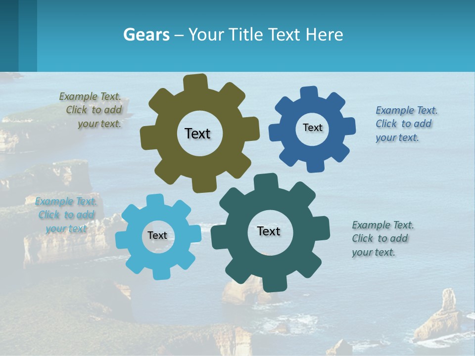 A Large Body Of Water Surrounded By Rocks PowerPoint Template
