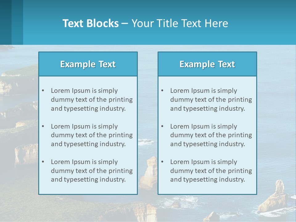 A Large Body Of Water Surrounded By Rocks PowerPoint Template