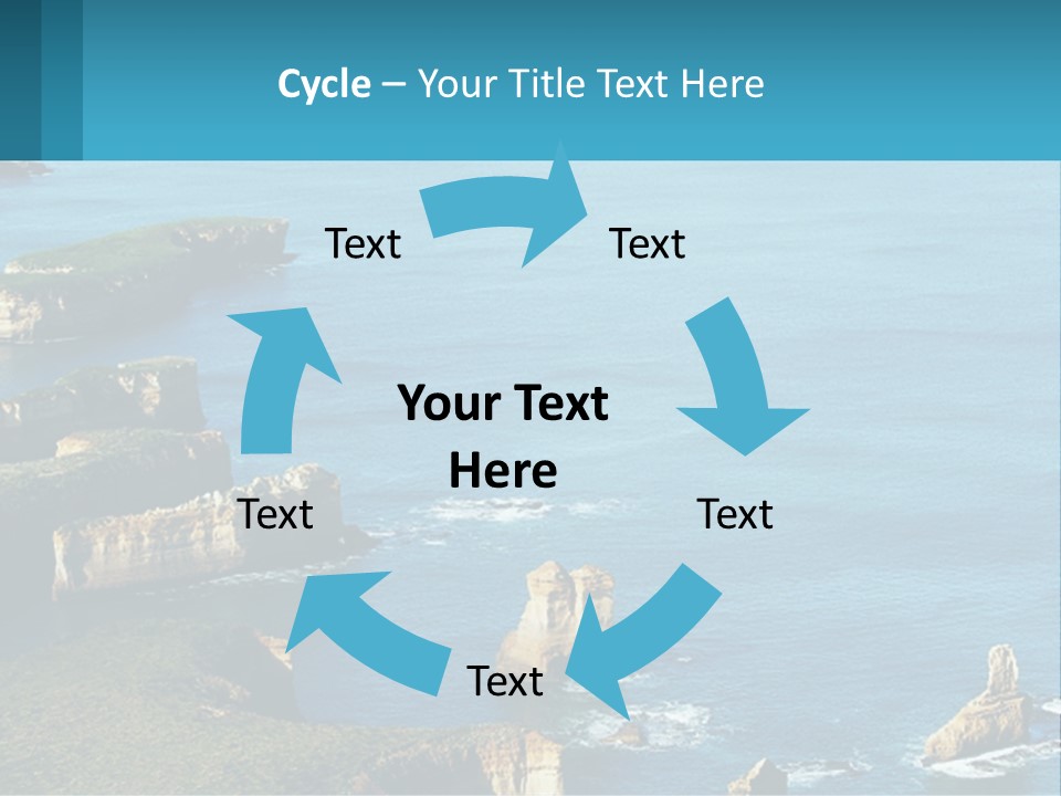 A Large Body Of Water Surrounded By Rocks PowerPoint Template