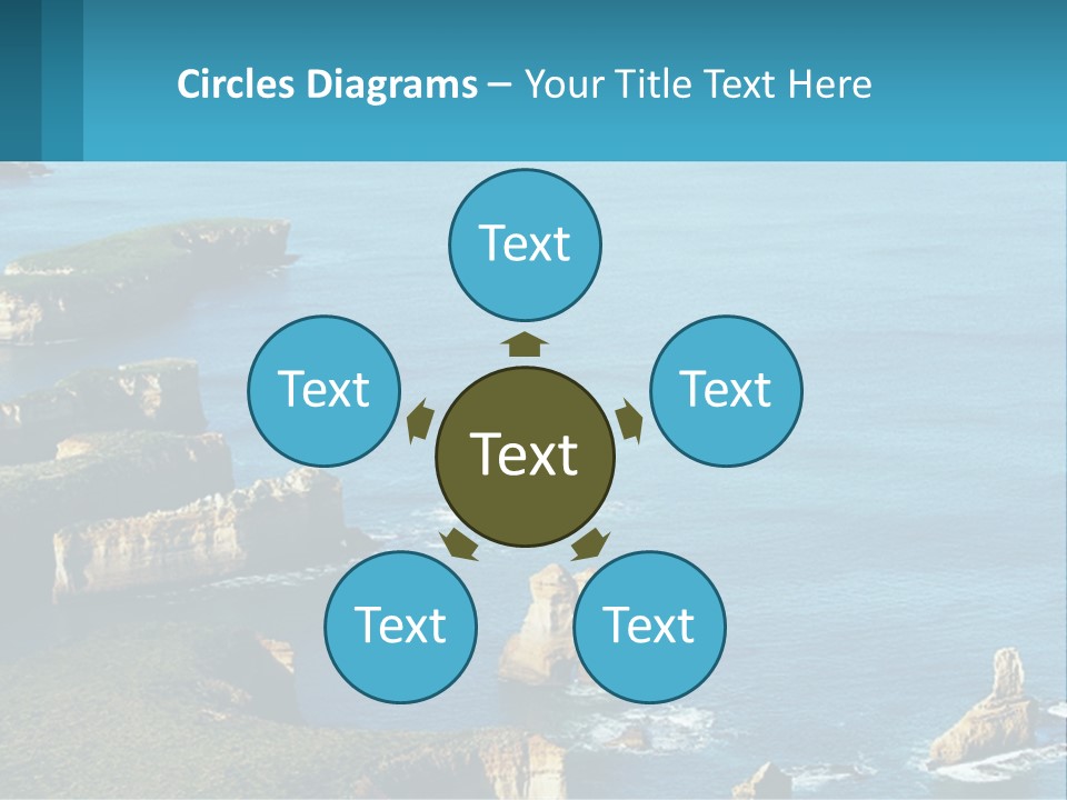 A Large Body Of Water Surrounded By Rocks PowerPoint Template