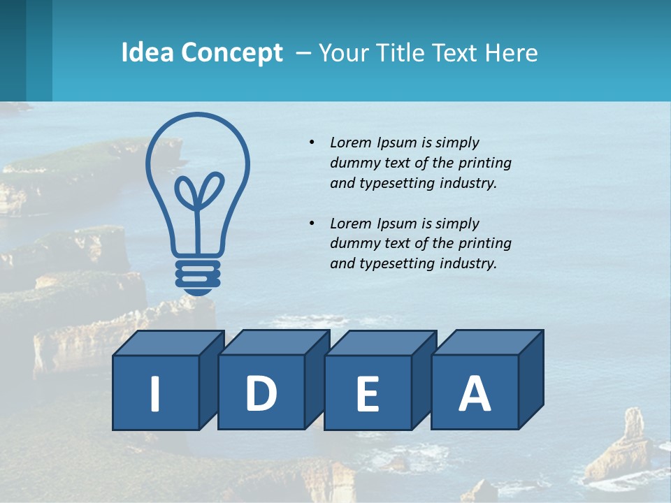 A Large Body Of Water Surrounded By Rocks PowerPoint Template