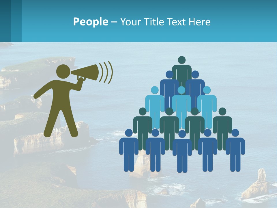 A Large Body Of Water Surrounded By Rocks PowerPoint Template