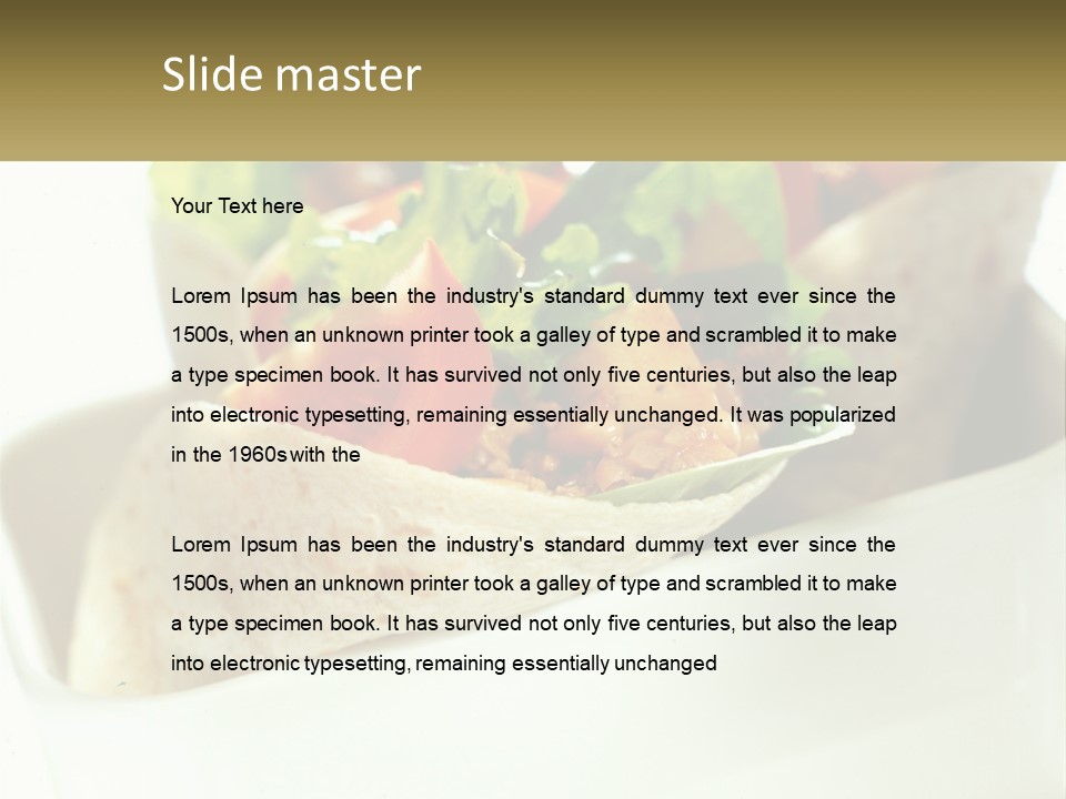 A Taco With Lettuce, Tomatoes, And Other Toppings PowerPoint Template