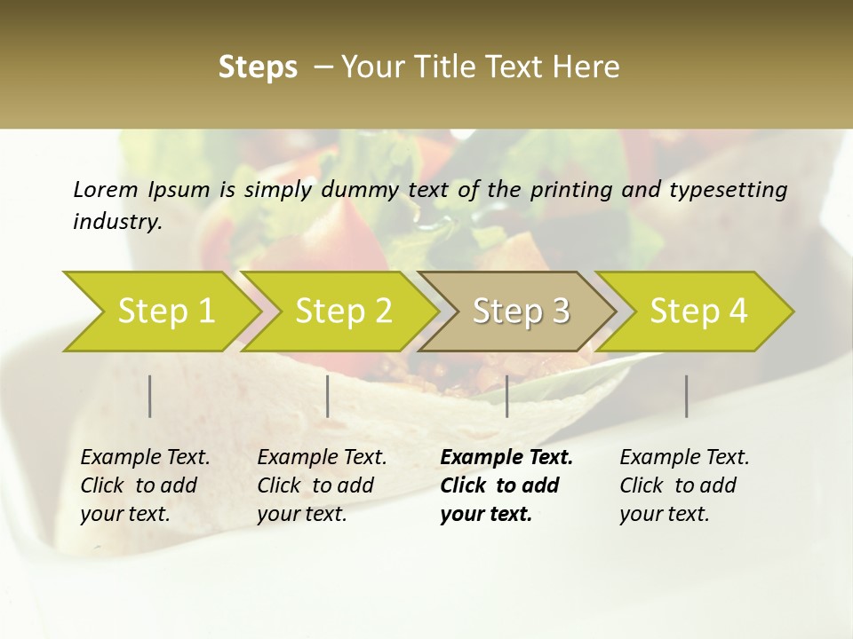 A Taco With Lettuce, Tomatoes, And Other Toppings PowerPoint Template