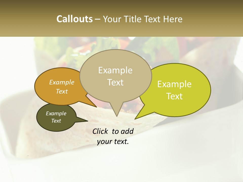 A Taco With Lettuce, Tomatoes, And Other Toppings PowerPoint Template