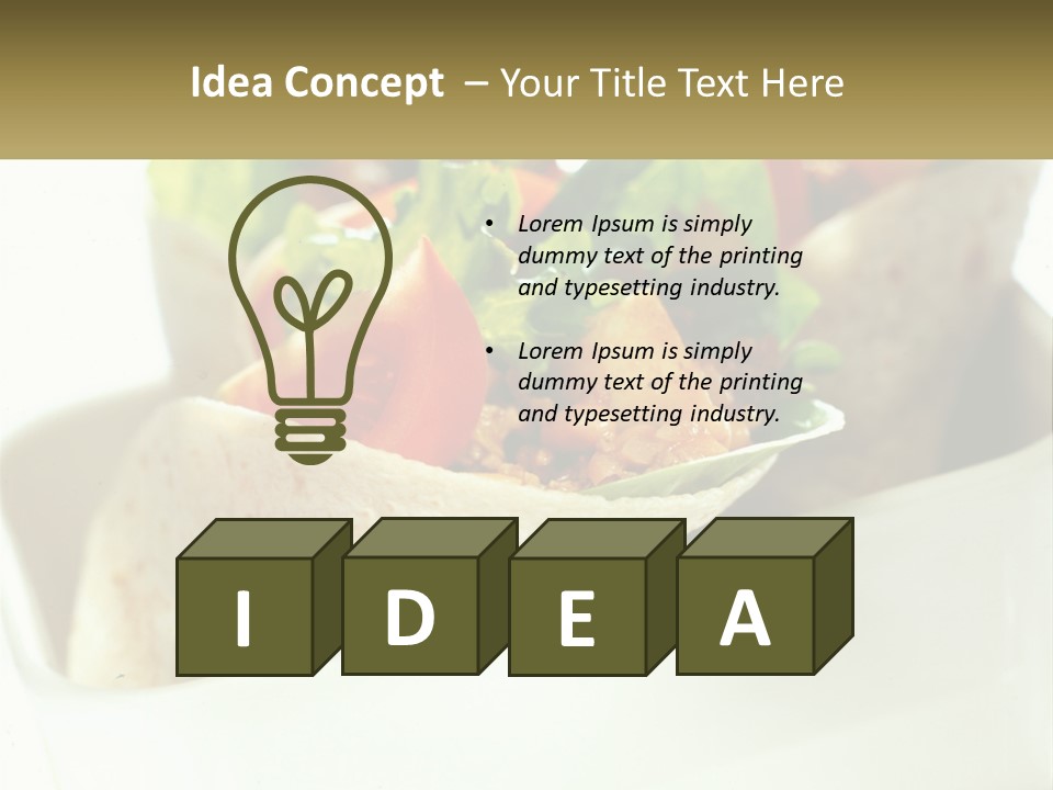 A Taco With Lettuce, Tomatoes, And Other Toppings PowerPoint Template