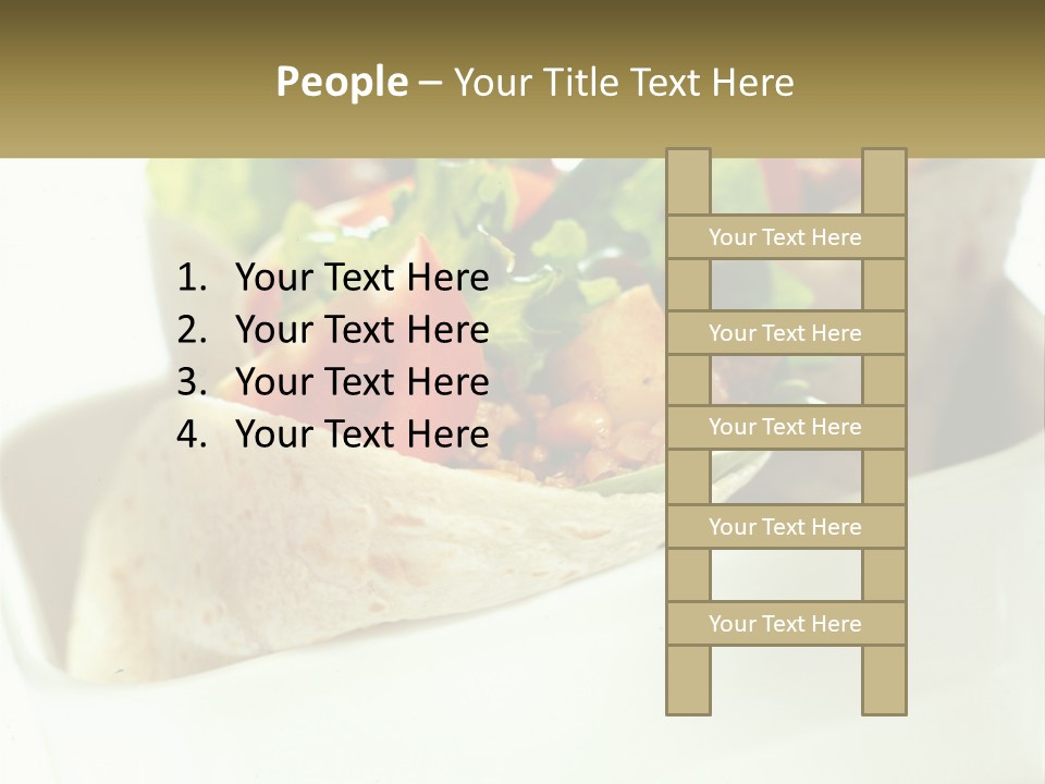 A Taco With Lettuce, Tomatoes, And Other Toppings PowerPoint Template