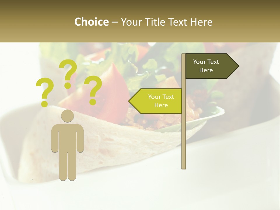 A Taco With Lettuce, Tomatoes, And Other Toppings PowerPoint Template