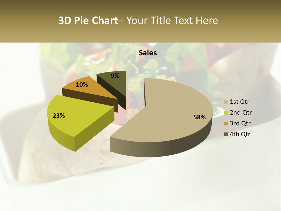 A Taco With Lettuce, Tomatoes, And Other Toppings PowerPoint Template