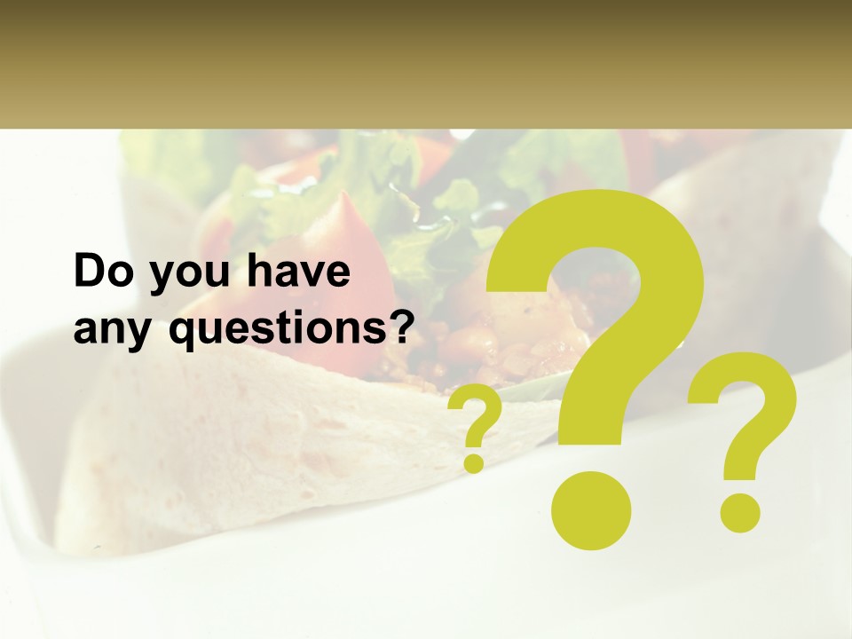 A Taco With Lettuce, Tomatoes, And Other Toppings PowerPoint Template