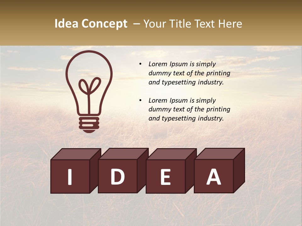A Field Of Grass With The Sun In The Background PowerPoint Template