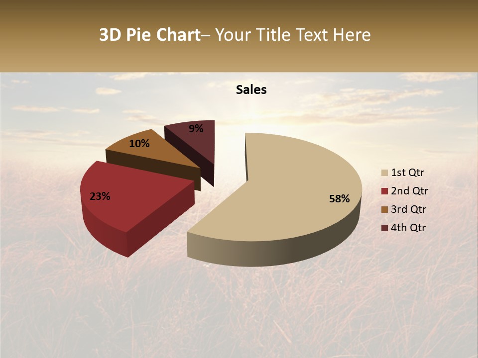 A Field Of Grass With The Sun In The Background PowerPoint Template