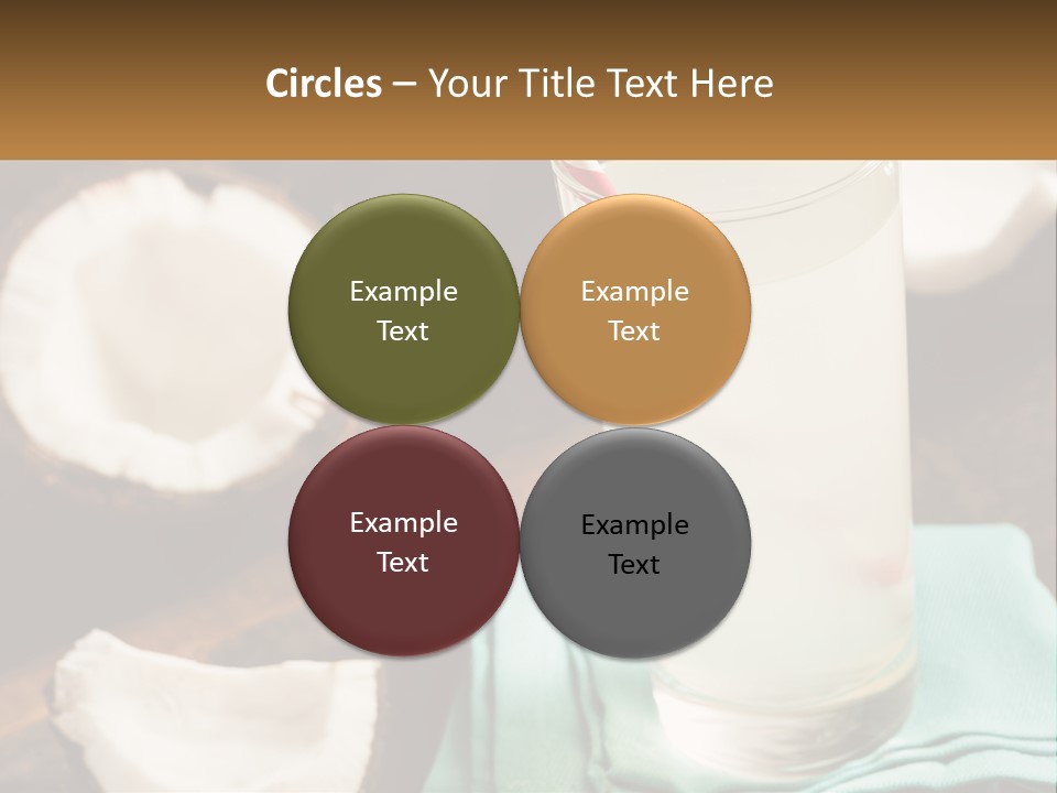 A Glass Of Water Next To Some Coconuts On A Table PowerPoint Template