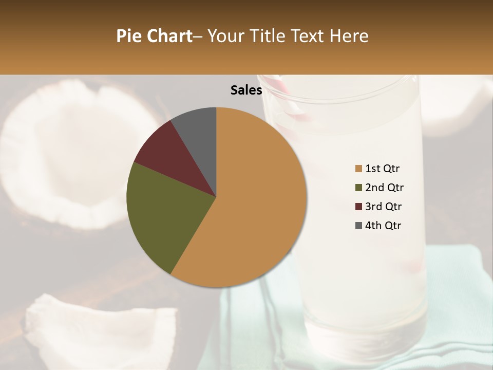 A Glass Of Water Next To Some Coconuts On A Table PowerPoint Template