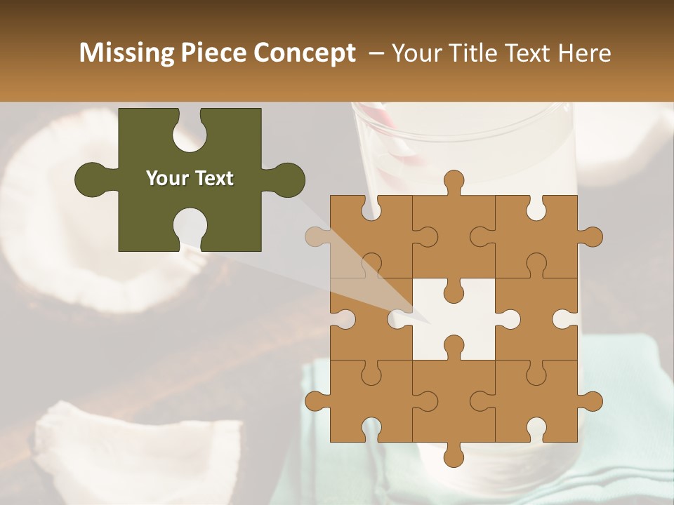 A Glass Of Water Next To Some Coconuts On A Table PowerPoint Template
