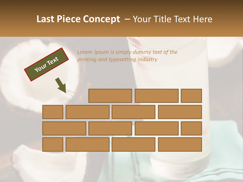 A Glass Of Water Next To Some Coconuts On A Table PowerPoint Template