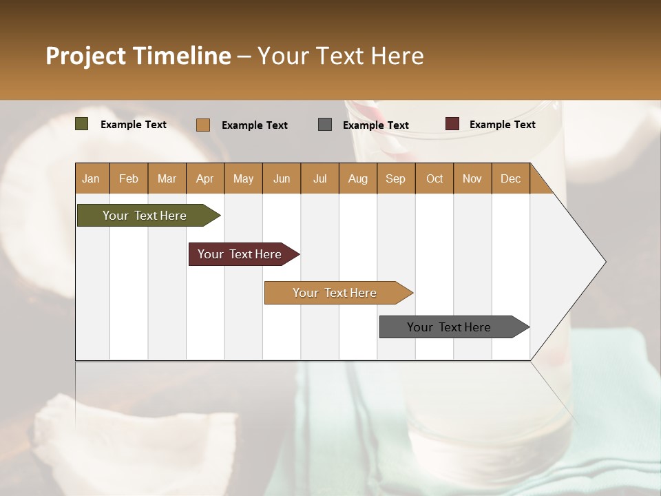 A Glass Of Water Next To Some Coconuts On A Table PowerPoint Template