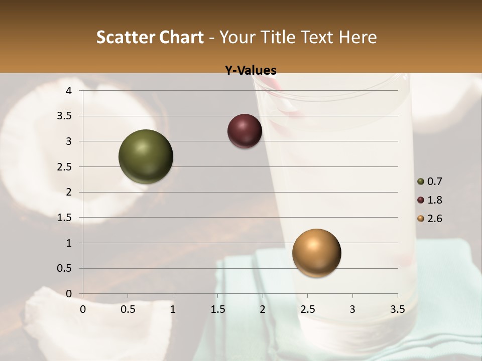 A Glass Of Water Next To Some Coconuts On A Table PowerPoint Template