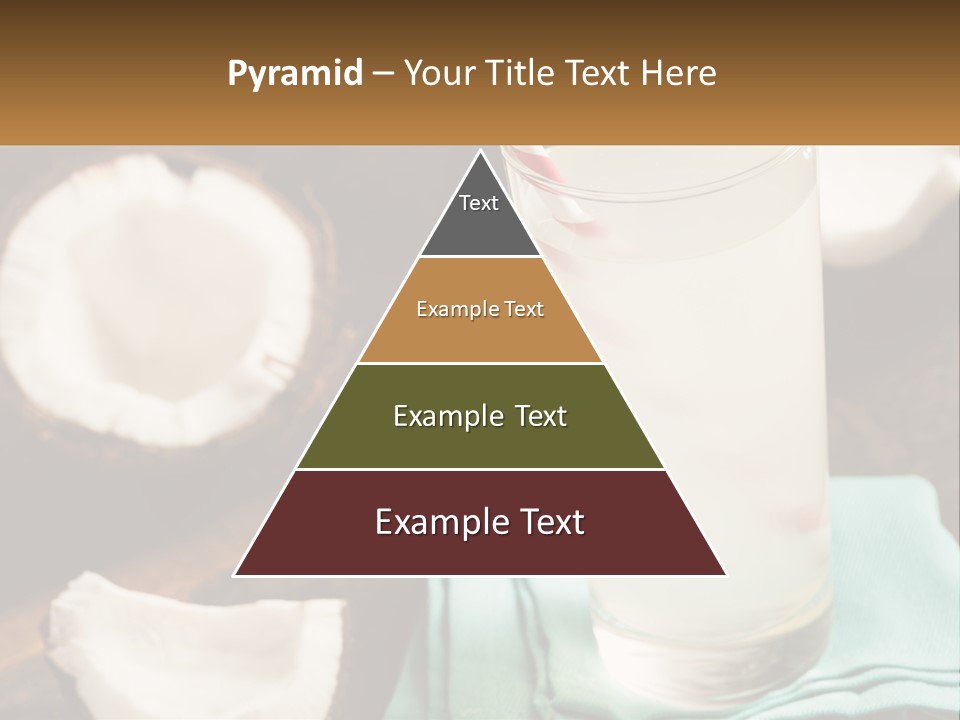 A Glass Of Water Next To Some Coconuts On A Table PowerPoint Template